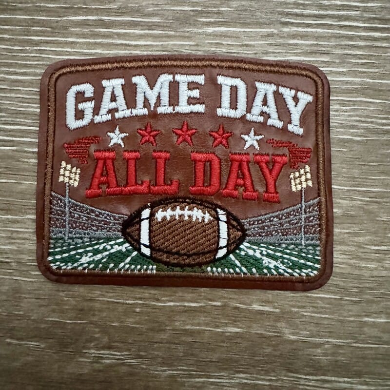 On A Whim Hats Game Day All Day Football Iron-On Patch