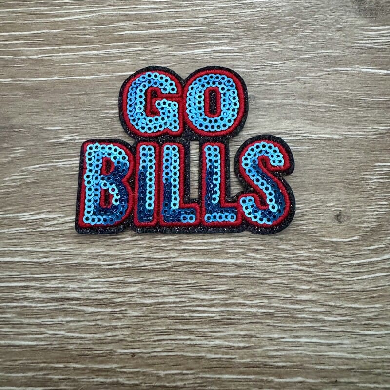 On A Whim Hats Go Bills Sequin Iron-On Patch