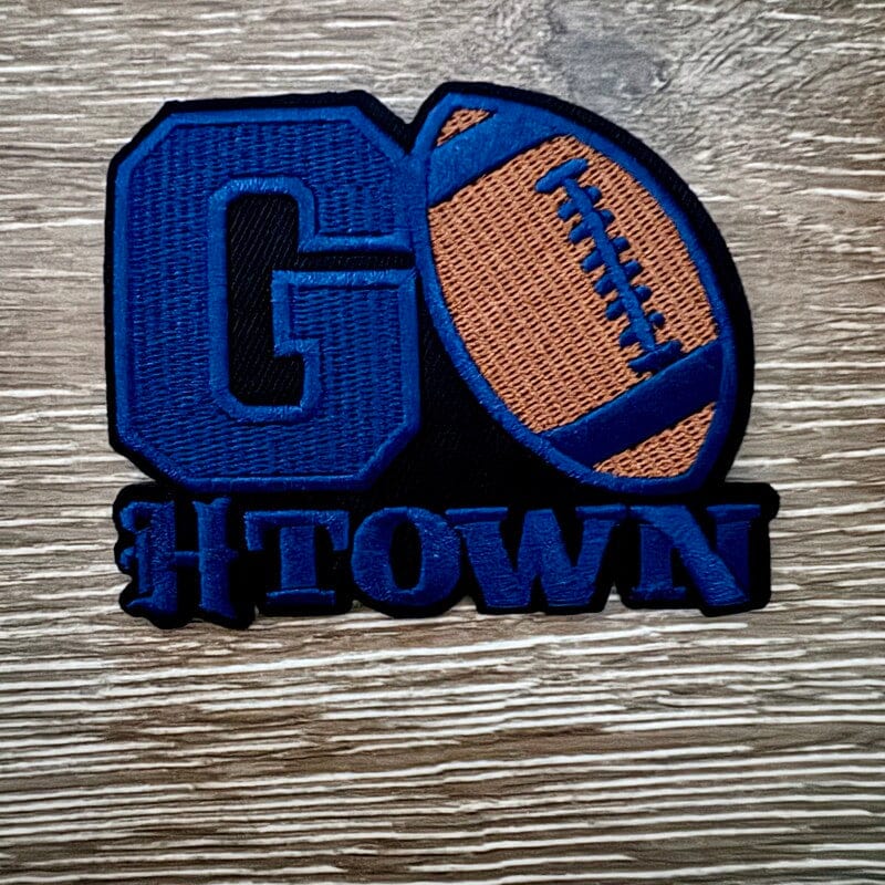 On A Whim Hats Go H-Town Football Iron-On Patch