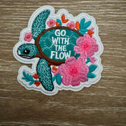 On A Whim Hats Go With The Flow Sea Turtle Iron-On Patch