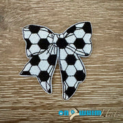 On A Whim Hats Goal Getter Soccer Bow Iron-On Patch