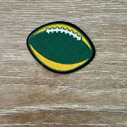 On A Whim Hats Green and Gold Football Iron-On Patch