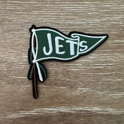 On A Whim Hats Green and White Pennant Flag on Pole Iron-On Patch