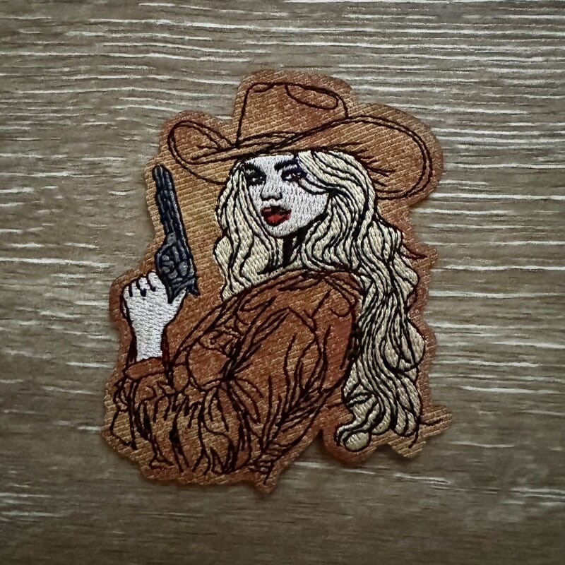 On A Whim Hats Gunslinger Cowgirl Iron-On Patch
