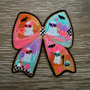 On A Whim Hats Halloween Ghost Bow Iron-On Patch