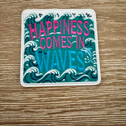 On A Whim Hats Happiness Comes In Waves Iron-On Patch