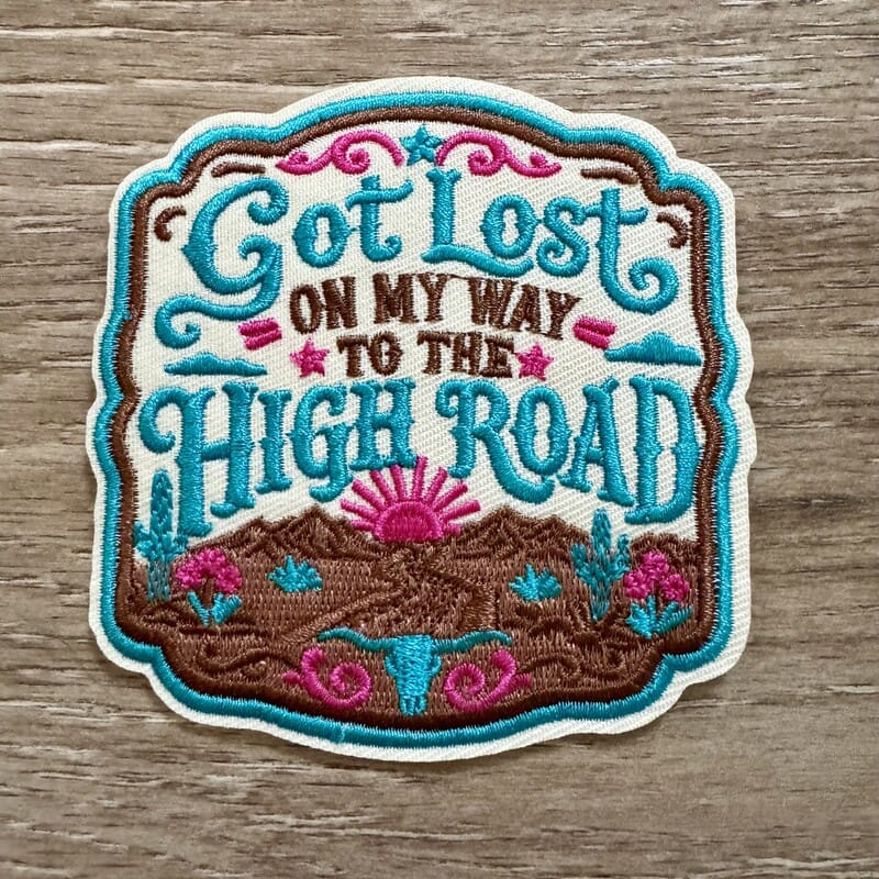 On A Whim Hats High Road Iron-On Patch