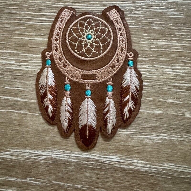On A Whim Hats Horseshoe Dreamcatcher Iron-On Patch