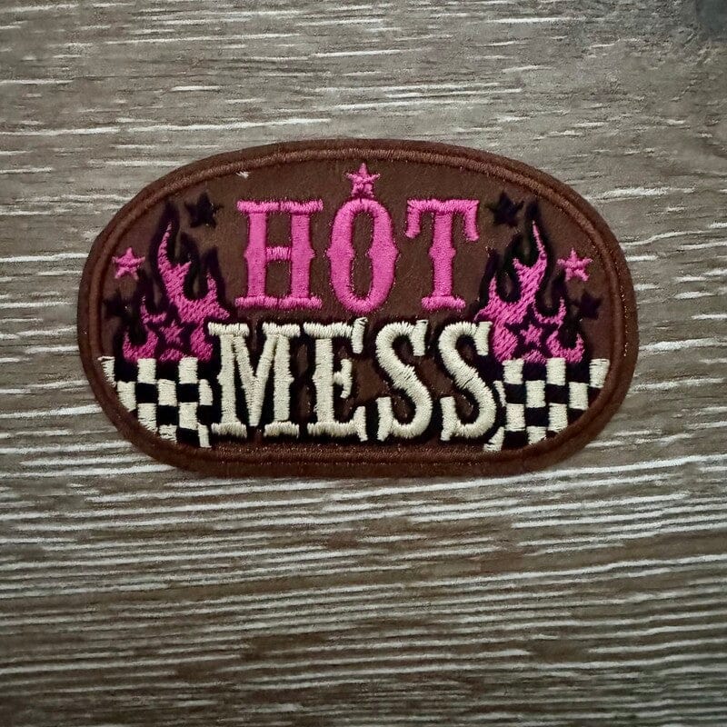 On A Whim Hats Hot Mess Iron-On Patch