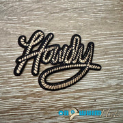On A Whim Hats Howdy Rope Script Iron-On Patch
