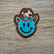 On A Whim Hats Howdy Smiley Cowboy Iron-On Patch (3 styles)