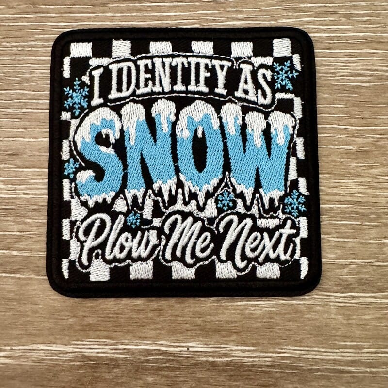 On A Whim Hats I Identify As Snow Checkered Iron-On Patch