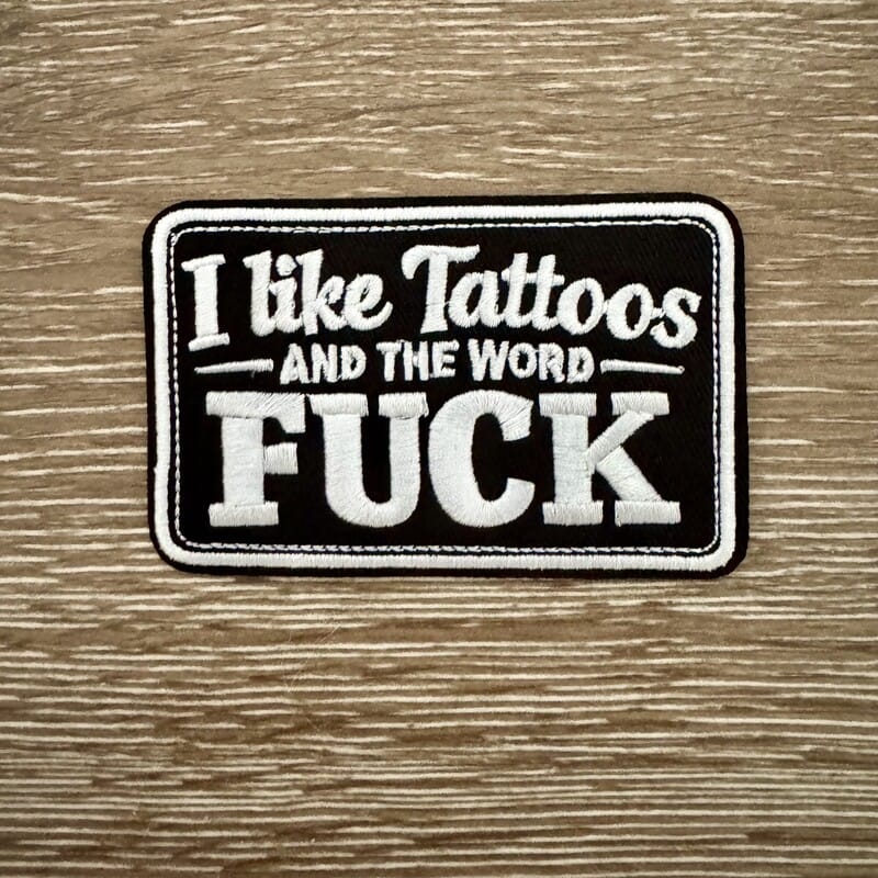 On A Whim Hats I Like Tattoos Embroidered Iron-On Patch