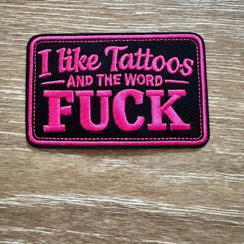 On A Whim Hats I Like Tattoos Embroidered Iron-On Patch
