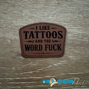On A Whim Hats I Like Tattoos Leather Iron-On Patch