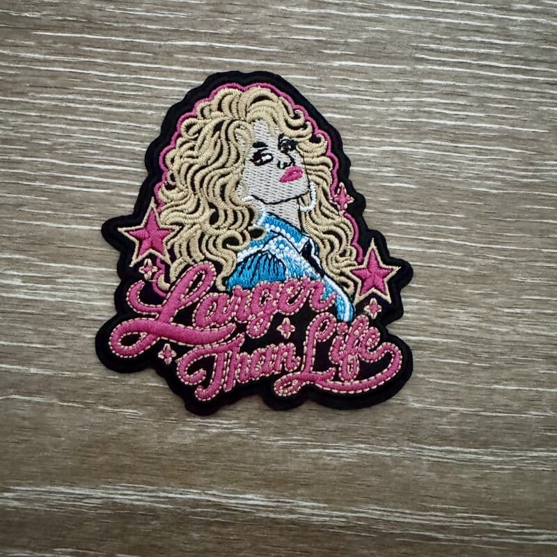 On A Whim Hats Larger Than Life Iron-On Patch
