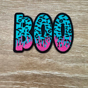 On A Whim Hats Leopard Flame Boo Iron-On Patch