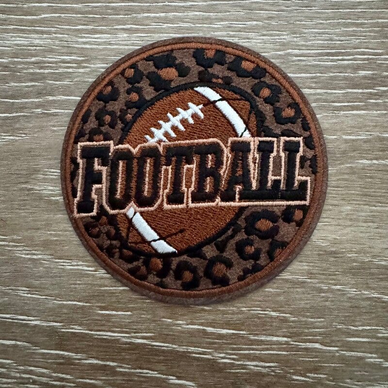 On A Whim Hats Leopard Football Iron-On Patch
