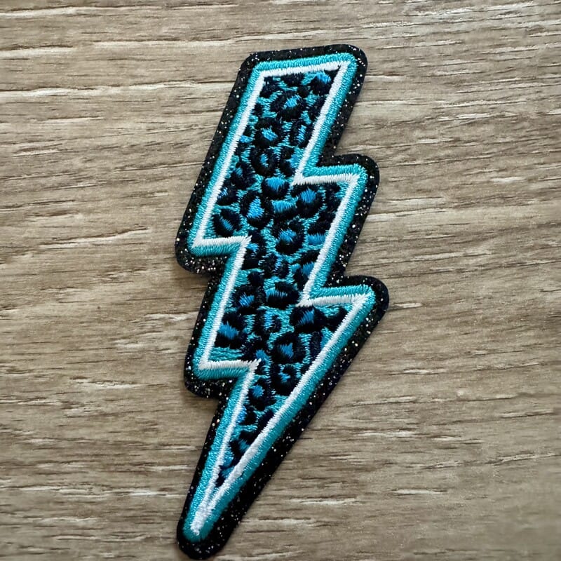 On A Whim Hats Leopard Lightning Bolt Iron-On Patch