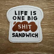 On A Whim Hats Life Is One Big S Sandwich Toast Iron-On Patch