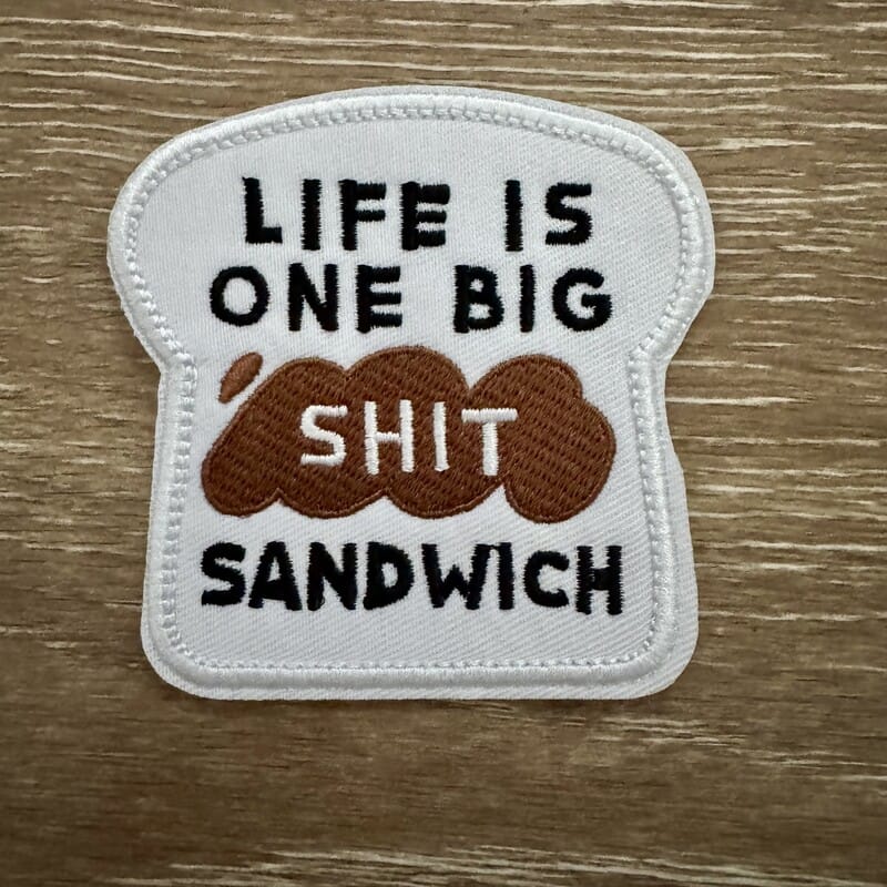 On A Whim Hats Life Is One Big S Sandwich Toast Iron-On Patch