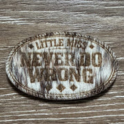 On A Whim Hats Little Miss Never Do Wrong Genuine Cowhide Iron-On Patch