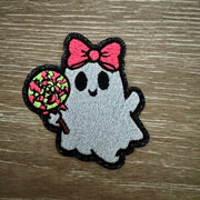 On A Whim Hats Lollipop Ghost Iron-On Patch