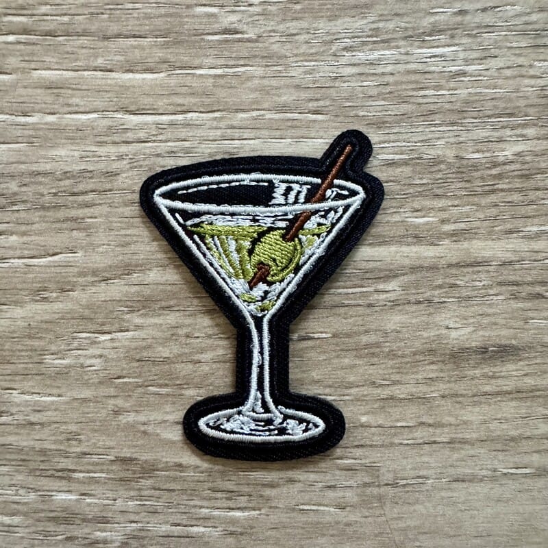On A Whim Hats Martini Iron-On Patch