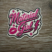 On A Whim Hats Material Girl Lips Iron-On Patch