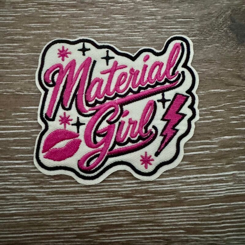 On A Whim Hats Material Girl Lips Iron-On Patch
