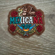On A Whim Hats Mexicana Eagle &amp; Roses Iron-On Patch