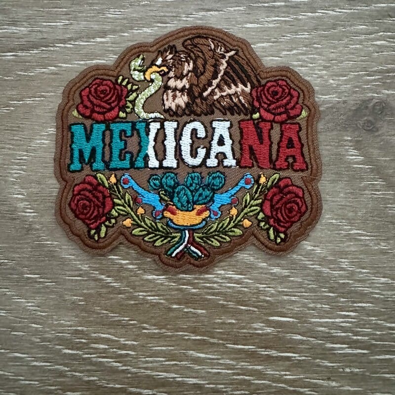On A Whim Hats Mexicana Eagle &amp; Roses Iron-On Patch