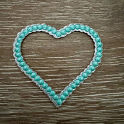 On A Whim Hats Mint Puff Heart Outline Iron-On Patch