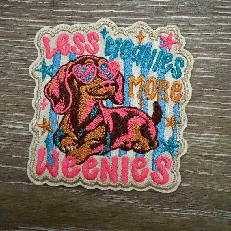 On A Whim Hats More Weenies Dachshund Iron-On Patch