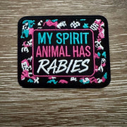 On A Whim Hats My Spirit Animal Has Rabies Iron-On Patch