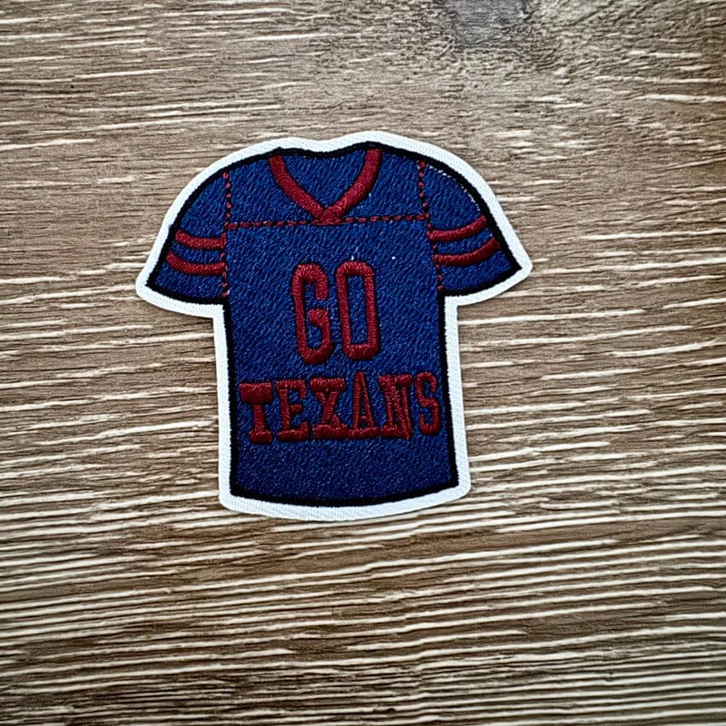 On A Whim Hats Navy and Deep Red Football Jersey Iron-On Patch