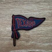 On A Whim Hats Navy and Maroon Pennant Flag on Pole Iron-On Patch