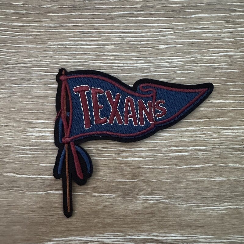 On A Whim Hats Navy and Maroon Pennant Flag on Pole Iron-On Patch