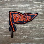 On A Whim Hats Navy and Orange Block Letter Pennant Iron-On Patch