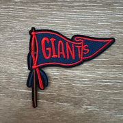 On A Whim Hats Navy and Red Pennant Flag on Pole Iron-On Patch