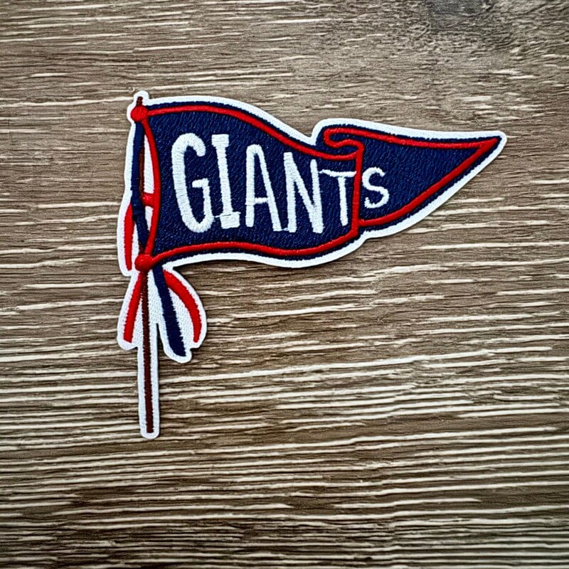 On A Whim Hats Navy and Red Pennant Iron-On Patch