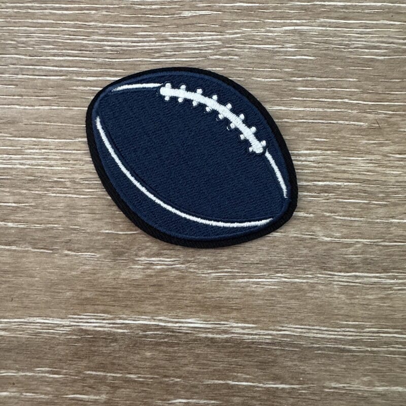 On A Whim Hats Navy Blue Football Embroidered Iron-On Patch