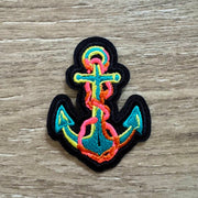 On A Whim Hats Neon Anchor Iron-On Patch