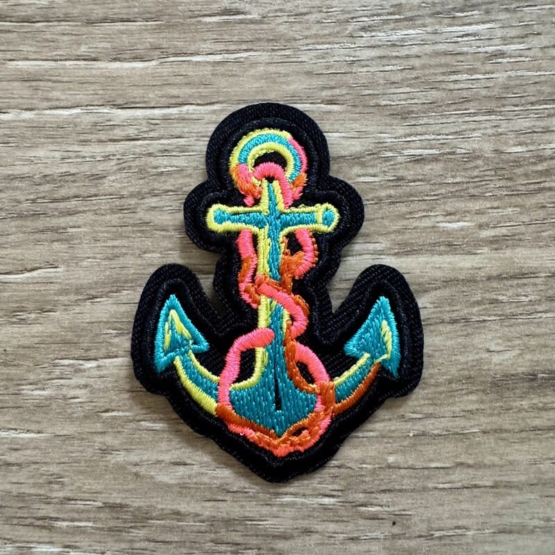 On A Whim Hats Neon Anchor Iron-On Patch