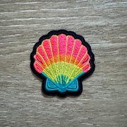 On A Whim Hats Neon Seashell Iron-On Patch