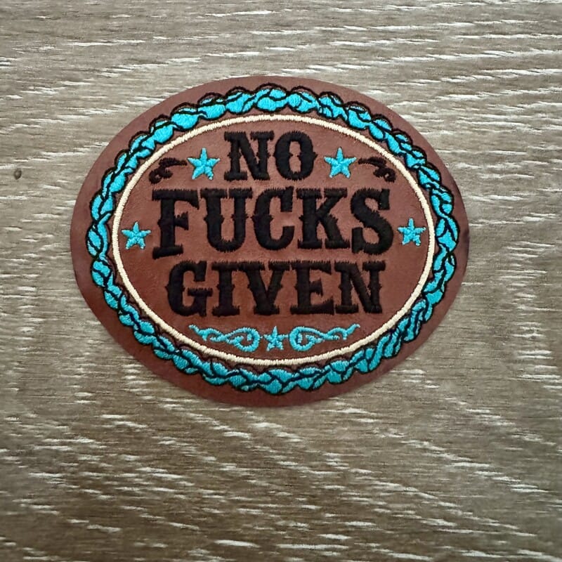 On A Whim Hats No F**ks Given Iron-On Patch