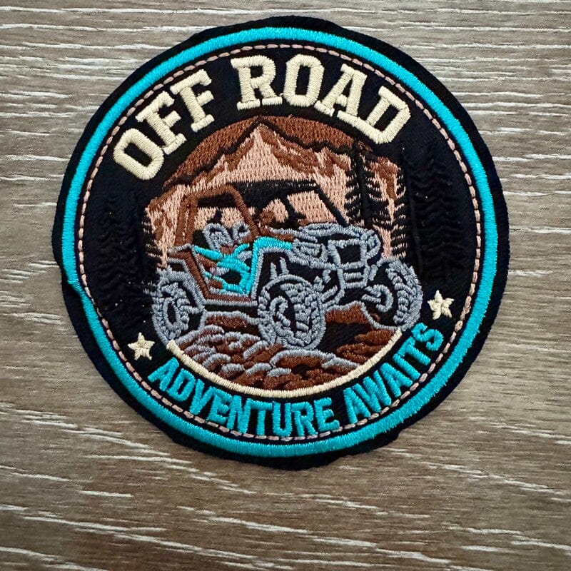 On A Whim Hats Off Road Adventure Awaits Iron-On Patch