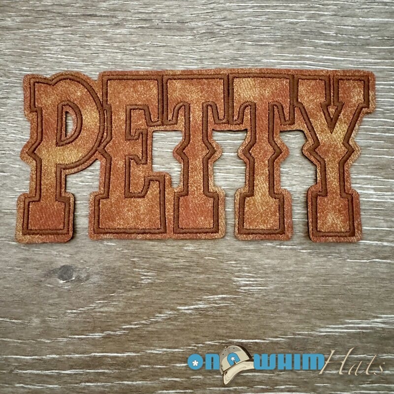 On A Whim Hats Petty Iron-On Leather Patch (multiple colors)