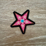On A Whim Hats Pink &amp; Turquoise Star Iron-On Patch