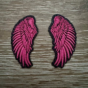 On A Whim Hats Pink Angel Wings Iron-On Patch
